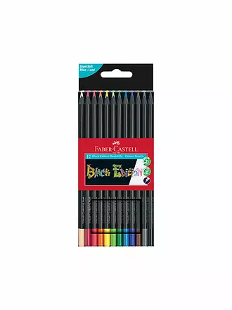 FABER-CASTELL | Black Edition Bunstifte, 12er Kartonetui | 